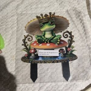 Whimsical Frog Garden Stake . Acrylic 2D